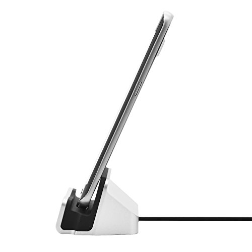 iProtect Premium Micro USB Docking Station für Smartphones und Tablets bis 10 Zoll(10″) Ladestation + USB Datenkabel Ladekabel in silber - 6