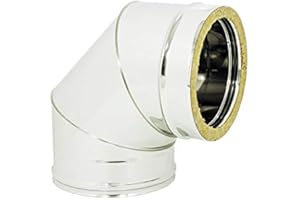 NOVA ITALF Gomito curva a 90° per canna fumaria in acciaio inox doppia parete (D100/150mm)