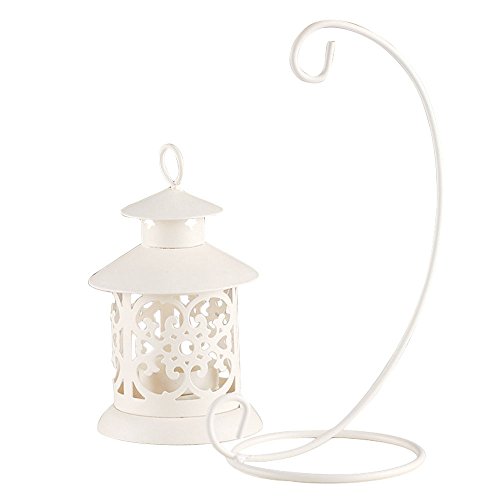 Vejaoo Metall Kerzenhalter Moderne Laterne Vintage Tee Licht Aushöhlen Armleuchter Home Decor (Weiß) - 3