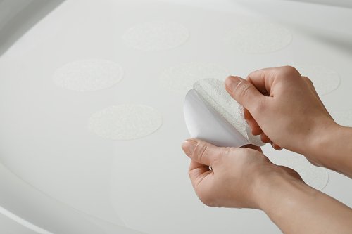 10 Stk. Premium Anti-Rutsch-Aufkleber für Duschen und Badewannen, rund 9 cm (ø), transparent, selbstklebend – der geniale Rutschschutz - 6