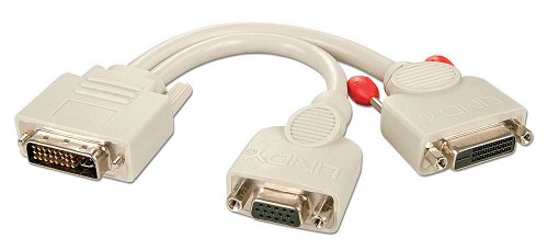 Lindy 41048 DVI-DVI-D-weiblich mit VGA-weiblich Splitter Kabel grau