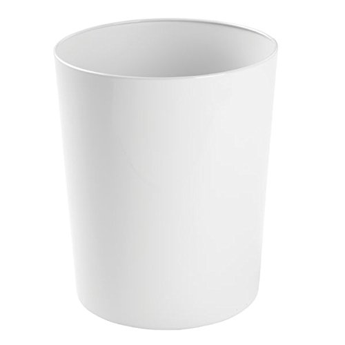 InterDesign 25242EU Patton Papierkorb Mülleimer für Bad, Büro, Küche - weiß, Steel, White, 20,32 x 0,254 x 24,8 cm