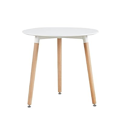 H.J WeDoo ronde Table de salle à manger scandinave moderne style rétro blanche