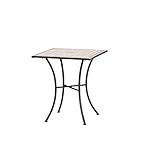Mesa cuadrada Prato. Siena Garden 380819 - Prato Mesa óptica Cuadrada de Hierro con Mosaico, 60 x 60 cm