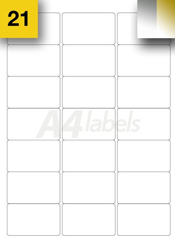 Sticky Labels L7160 - 420 x (63mm x 38mm), color blanco brillante, etiquetas adhesivas L7160