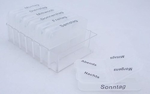 Pillendose Pillenbox Transparent im Tray 7 Tage 4 Tagesfächer
