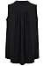 Plus Size Womens Sleeveless Crepe Button-up Shirt With Pleating Detail Size 26-28 Black