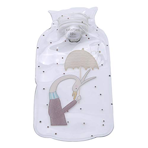 Eleusine Cute Clear Mini Hot Water Bottles Cartoon Portable Hand Warmer Water Injection Storage Bag Tool (Style 4)