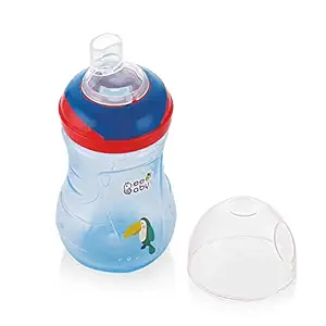 BeeBaby Soft Silicone Spout Sippy Cup / Sipper for Baby / Toddlers. 100% BPA Free | Leak Proof. (250 ML / 8 oz.) (Blue) 9M+