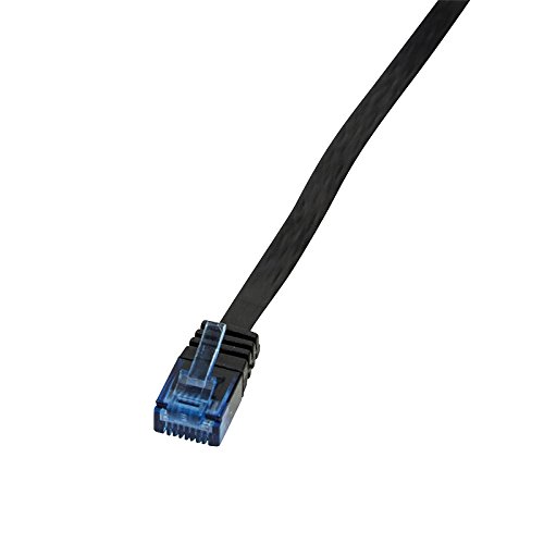 LogiLink CF2103U CAT6 U/UTP Flat Patch Kabel SlimLine AWG32 schwarz 15m