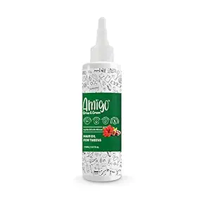 Amigo 150ml Hair Oil for Teenagers/Children/Kids/Teens Natural Nourishment Daily Care All Hair Type No Paraben & Sulphate (Jojoba & Hibiscus Extract, Age: 5+ Years)