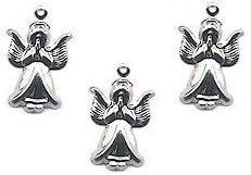 Card Charms - Silver Angels, approx 23mm, pk of 3