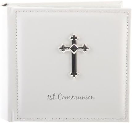 Leatherette 1st Communion Photo Album with Silver Cross, gift