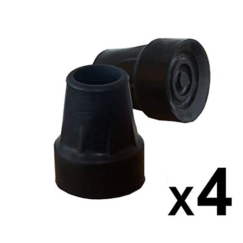 PEPE-CONTERAS, Tacos para bastones y muletas con tubo de 22 mm, Contera para bastones y muletas, Pack 4 Unidades