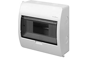 Elektro-Plast Caja de fusibles, tapa transparente, IP40, caja de distribución de montaje en superficie, 8 módulos, 1 fila