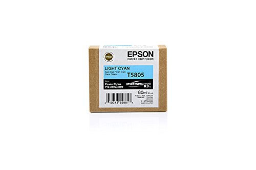 Epson Stylus Pro 3880 - Original Epson C13T580500 / T5805 / Stylus Pro3800 Light Cyan Tinte - 80 ml