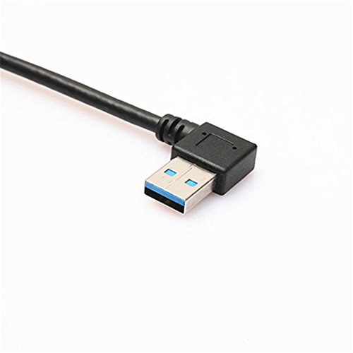 Nereids Net USB 3.0 männlich zu weiblich Typ A rechts Winkel 90 Grad Adapter Verlängerungskabel kurz USB 3.0 Extender Schnur schwarz 20 cm - 4