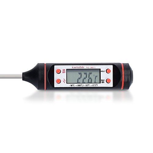 kwmobile Digitales Küchenthermometer mit Display – Einstichthermometer für Ofen Grill Badewasser mit Temperatur Anzeige zum Braten Grillen Kochen - 2