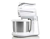 HAEGER MAX Mixer Pro - Mélangeur avec bol, 500W, bol à rotation automatique INOX, 3L, 2 paires de tiges d'agitation et de pétrissage de 20 cm
