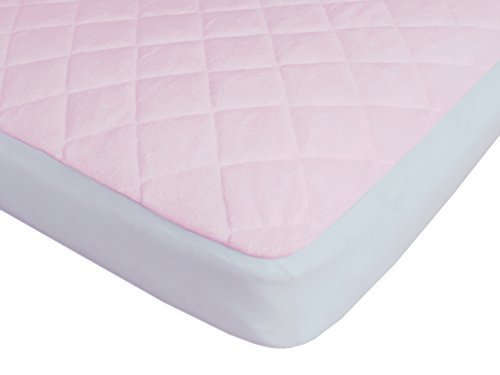 Healthy baby Ideas Premium Bamboo Viscose Crib Mattress Pad Waterproof With 9" Deep Fitted Skirt, Baby Pink by Healthy Baby Ideas