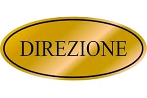 SOCIAL CRAZY TARGHE ADESIVE ORO - Direzione - Targhette Autoadesive, Impermeabili Lavabili, uffici, Pub, Banche, aziende, ufficio (15X9 CM)