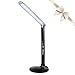 Produktbild BESTEK Led Schreibtischlampe mit Uhrzeit, Tischleuchte dimmbar mit USB-Ladeanschluss | faltbare Nachttischlampe mit Wecker für Kinder | 4 Modells, 3000K - 6000K und 5 Helligkeitsstufen | Touch-Control und Augenschutz, schwarz