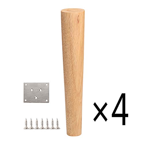 Preisvergleich Produktbild Runden Massivholz Möbelfüsse, Ersatz Sofa Couch Stuhl Ottomane Liebesplatz Kaffetisch Kabinett Kommode Möbelbeine aus Holz, Packung mit 4 (Mit Schraube)