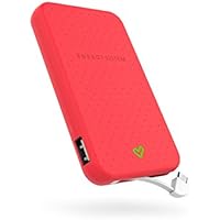 Energy Sistem Extra Battery 5000 - Batería externa de carga rápida para tus dispositivos móviles (5000 mAh, cable integrado, indicador LED) color rojo