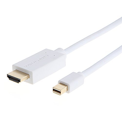 cablecreation (3) lang gold mini DisplayPort (Thunderbolt Port Kompatibel) auf HDMI AV HDTV Kabel für Mac Book, iMac, Mac Book Air, Mac Book Pro & Mehr, DP V1.2 unterstützt 1080p weiß Farbe 10 ft/3 m