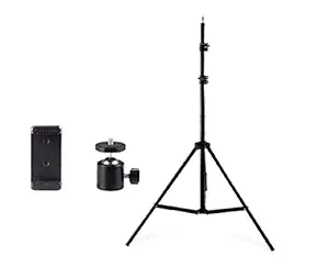 Heypex 7 Feet Portable 84 Inch Long Tripod Stand for Video Recording / Reels / Makeup / Online Classes & Etc Comes with 360-Degree Rotate Head & Adjustable Mobile Clip Holder