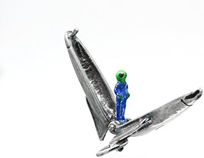 RETRO CHARMS: Vintage Finished Sterling Silver 925 Opening Space Rocket Charm Reveals An Alien V175