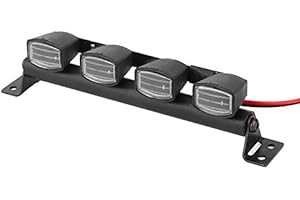 TBEST RC Roof Lights, 1/10 Skala RC Auto RC Crawler LED Toit Lampe Bar pour 90046 SCX10 Pull Car 4LED, 5LED, 6LED Option (Four)