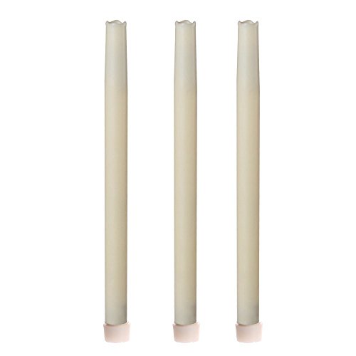 Give U - Juego de Velas sin Llama (Funciona con Pilas, Cera, 3 Unidades, 12 Pulgadas de Altura), Color Marfil