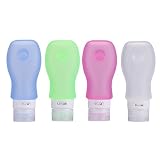 Botella de Viaje Luxebell Botellas de Silicona Protátil para Viaje, Contenedores de Cosméticos de Aprobados por la TSA, Juego de 4 (3oz / 89ml)