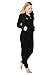 EIGHT2NINE Damen Jumpsuit aus kuscheligem Teddy Fleece | Overall | Ganzkörperanzug mit Ohren black1 L/XL