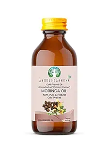 AYURVEDASHREE Cold Pressed Moringa Oil 100 ML - 3.38 fl oz. | 100% Pure, Cold Pressed & Unrefined Gluten Free Oil | Natural Moisturizer for Skin, Face, Body & Hair - Non-GMO & Vegan.