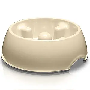 Dogit Go Slow Anti-Gulping Dog Bowl, White, Small