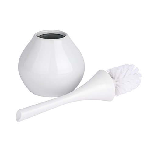 WENKO 22037100 WC-Garnitur Flakon Weiß – WC-Bürstenhalter, Keramik, 17 x 40.5 x 17 cm, Weiß - 2