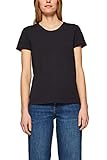 Mit Rundhalsausschnitt edc by ESPRIT Damen 049CC1K014 T-Shirt, Schwarz (Black 001), Small (Herstellergröße: S)