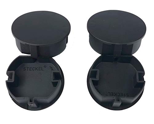 4 tapas protectoras para enchufes de color negro, para regletas o tambor de cables