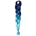 60cm Jumbo Braid Hair Synthetic Twists Braiding Hair Extension Hair Pieces Braids Ombre Blue