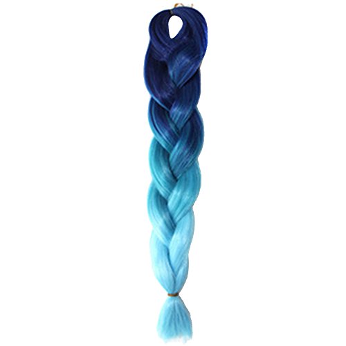 60cm Jumbo Braid Hair Synthetic Twists Braiding Hair Extension Hair Pieces Braids Ombre Blue