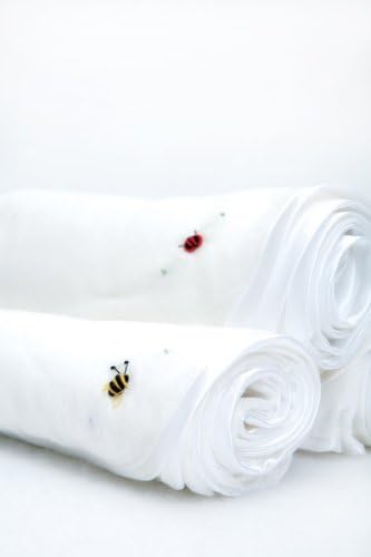 Muslin Wrap (Yellow &amp; black bee embroidery)