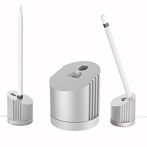 MoKo Apple Bleistift Charging Dock, Tragbare Desktop Charging Station Stand Charger Ladegerät Dock für Apple iPad Bleistift Pro Bleistift Apple Pencil mit USB-Ladekabel, Silber