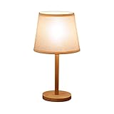 Pantalla de lino, luz suave, alta temperatura, cuerpo ligero de madera, anti-corrosión, tamaño: los 21 * 38cm.