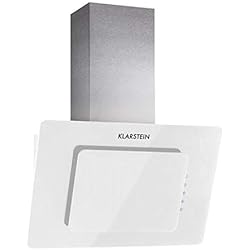 Klarstein Lorea - Hotte aspirante, Puissance maximale : 280 m³/h, Commande tactile, 60 cm de large, Éclairage, 60 dB, Trois niveaux, Filtre à graisse, Blanc