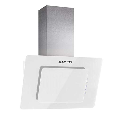 Klarstein Lorea - Hotte aspirante, Puissance maximale : 280 m³/h, Commande tactile, 60 cm de large, Éclairage, 60 dB, Trois niveaux, Filtre à graisse, Blanc