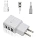 Produktbild suens 3 USB-Handy 2A Multifunktions-Reise Ladekopf - Ladeadapter 3 Ports Netzteile Smart Lade, Weiß EU Stock