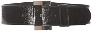 Miss Wear Line – Black Oiled Effect Faux Leather Belt -  black -