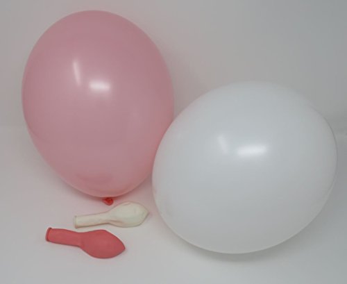 100 Luftballons je 50 rosa & weiß Qualitätsballons 27 cm Ø (Standardgröße B85)